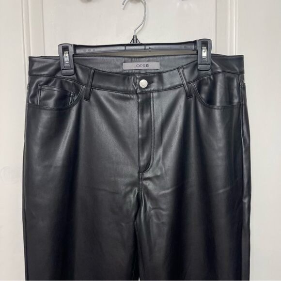 New Joe's Mid Rise Black Faux Leather Cropped Bootcut Jeans Size 32 - Picture 5 of 10